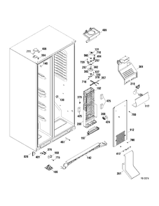 FREEZER SECTION Diagram and Parts List for DSR23USWAGS  General Electric Refrigerator