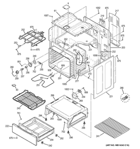 Body Parts Diagram and Parts List for JB350DF3CC  General Electric Range
