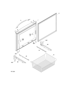 FZ DOOR Diagram and Parts List for PFSF0MFZJBB  General Electric Refrigerator