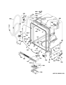 Body Parts Diagram and Parts List for HDF310PGR1WW  Hotpoint Dishwasher