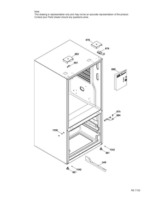 PARTS HINGE FRIDGE Diagram and Parts List for GDE21DGKBKBB  General Electric Refrigerator