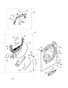 FRONT PANEL Diagram and Parts List for GFMS140ED0WW  General Electric Dryer
