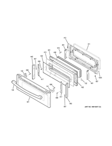 UPPER DOOR Diagram and Parts List for PS960BL1TS  General Electric Range