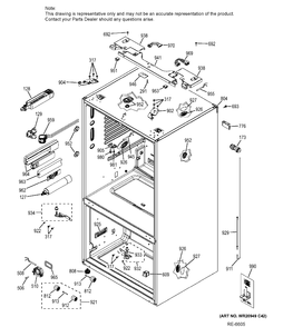 Part Location Diagram of WG03F04091 GE BIN DAIRY Right Hand FF BASE
