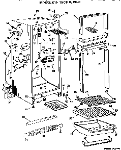 Cabinet Parts Diagram and Parts List for CTF15CFC  Hotpoint Refrigerator