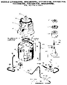 Tub, Basket & Agitator Diagram and Parts List for WWA8666RBL  General Electric Washer