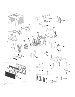 Part Location Diagram of WJ26X23922 GE IU BOARD