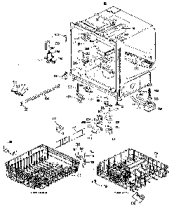 Tub Assembly Diagram and Parts List for GSD1000G03  General Electric Dishwasher
