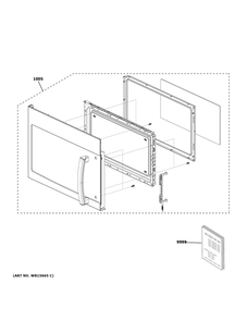 Door Parts Diagram and Parts List for JNM3184DP9BB  General Electric Microwave