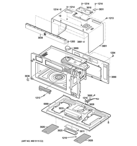 Oven Cavity Parts Diagram and Parts List for CVM1790XS2SL  General Electric Microwave