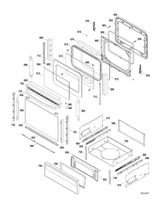 DOOR-DRAWER Diagram and Parts List for JCBP840DT1BB  General Electric Range