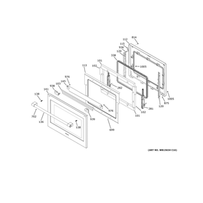 Lower Door Diagram and Parts List for ZTDX1DPSN4SS  General Electric Wall Oven