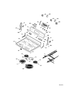 CONTROL PANEL & COOKTOP Diagram and Parts List for PCB900DR4WW  General Electric Range