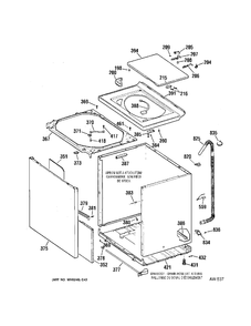 CABINET Diagram and Parts List for 57281B5WW  General Electric Washer
