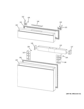 Part Location Diagram of WR02X32415 GE GRAY FREEZER TILOUT BIN RIGHT BRACKET