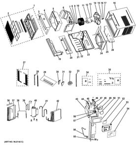 Room Air Conditioner Diagram and Parts List for AEH24DTH1  General Electric Air Conditioner