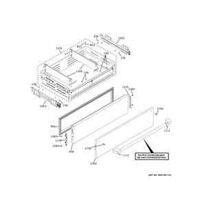 Cafe Convertible Drawer 3 Diagram and Parts List for CIC36RP2VDS1  General Electric Refrigerator