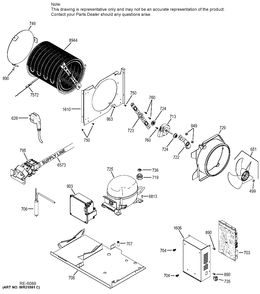 MACHINE COMPARTMENT Diagram and Parts List for ZIC360NHBLH  General Electric Refrigerator