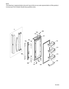 FF DOOR LT Diagram and Parts List for PNE25JMKBKES  General Electric Refrigerator