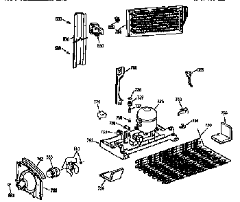 Unit Assembly Diagram and Parts List for TBX18J1SGRAD  General Electric Refrigerator