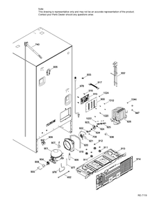 SEALED SYSTEM AND MOTHER BOARD Diagram and Parts List for PDE21KGKBKWW  General Electric Refrigerator