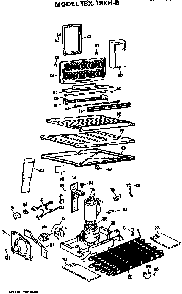 Unit Parts Diagram and Parts List for TBX18KHB  General Electric Refrigerator