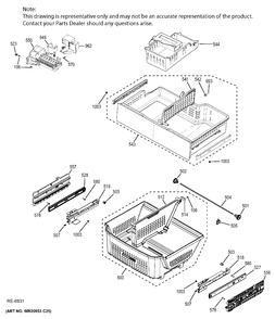 FZ SHELVES Diagram and Parts List for PWE23KMKBES  General Electric Refrigerator