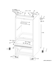 Part Location Diagram of WR13X44945 GE MIDDLE HINGE LEFT