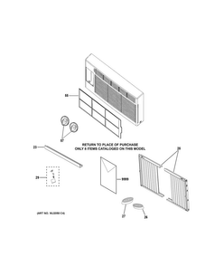 Room Air Conditioner Diagram and Parts List for AET05LVW2  General Electric Air Conditioner
