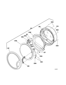 DOOR Diagram and Parts List for PCVH565EH3GG  General Electric Dryer