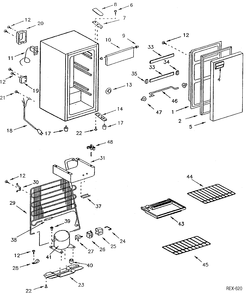 FREEZER Diagram and Parts List for TAC4SNTW  General Electric Refrigerator