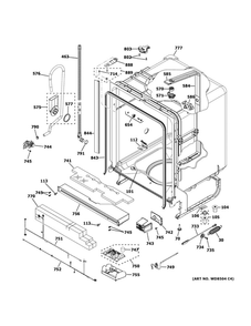 Body Parts 1 Diagram and Parts List for GDF640HSM5SS  General Electric Dishwasher