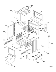 BODY PARTS Diagram and Parts List for JCBS35WJ2WW  General Electric Range