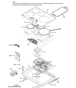 CONTROL PANEL & COOKTOP Diagram and Parts List for ZHU30RSJ1SS  General Electric Range