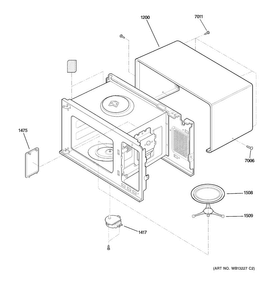 Oven Cavity Parts Diagram and Parts List for JES2051SN3SS  General Electric Microwave
