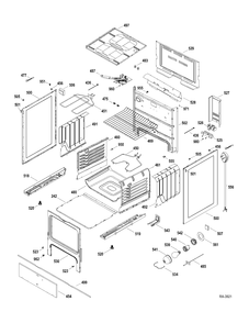 BODY PARTS Diagram and Parts List for JCBP23DM2WW  General Electric Range