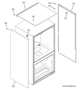 CLAD COMPONENTS Diagram and Parts List for ZFGB21HZJSS  General Electric Refrigerator