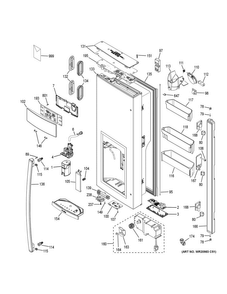 Dispenser Door Diagram and Parts List for PFE28PSKGSS  General Electric Refrigerator