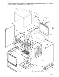 BODY PARTS Diagram and Parts List for JCAS724H1WW  General Electric Range