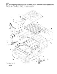 UPPER OVEN Diagram and Parts List for CCGS995SEL1SS  General Electric Range
