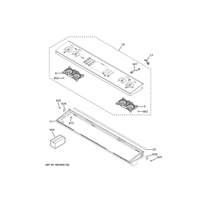 Control Panel Diagram and Parts List for PHS930YPCFS  General Electric Cooktop
