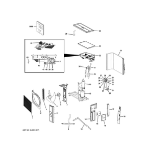 Part Location Diagram of WJ76X35614 GE ELECTRIC CONTROL BOX BASE