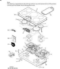 Part Location Diagram of WG02F11434 GE GENERATOR BOARD Assembly