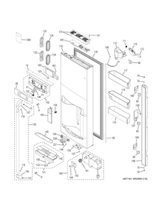 Dispenser Door Diagram and Parts List for CYE22TSHJSS  General Electric Refrigerator