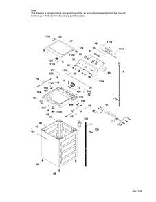 BACKSPLASH CABINET & COVER Diagram and Parts List for GTW465BMK0WS  General Electric Washer