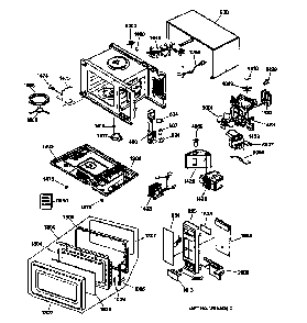 Chassis Diagram and Parts List for JE1840GB001  General Electric Microwave