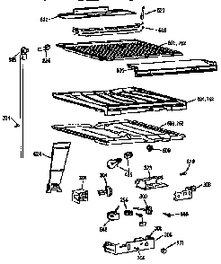 Compartment Separator Asm Diagram and Parts List for TBX18JISJRAD  General Electric Refrigerator