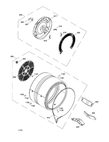 DRUM Diagram and Parts List for GFMS145ED0MP  General Electric Dryer