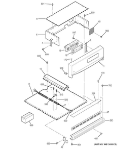 Control Panel Diagram and Parts List for JRS06SK2SS  General Electric Wall Oven