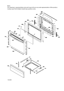 DOOR & DRAWER PARTS Diagram and Parts List for JCBS630DJ1WW  General Electric Range